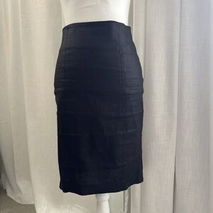 Linen Black Pencil Skirt
